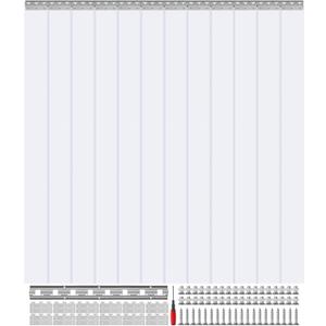VEVOR Strip Curtain, 96" Height x 72" Width, 0.08" Thickness, 12PCS Clear PVC Strip Door Curtain, Freezer Curtain, Plastic Door Strips for Walk in Freezers, Coolers & Warehouse Doors, with 50% Overlap