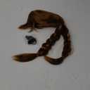 Anogol Hair Cap+ (1 Necklace) Long Brown Braided Ponytails Wig Brown Braids Princess Wigs Women Princess Cosplay Halloween Anime Party Costume Auburn Wig with Blonde Highlight Brown Braided with Bangs