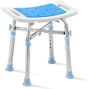 OasisSpace Heavy Duty Shower Chair 500lb, Padded Bath Seat with 6 Height Adjustable Tube - Tool Free Anti-Slip Shower Bench Bathtub Stool Seat for Inside Shower