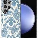 Case Designed for Samsung Galaxy S23 Ultra, Hybrid 2-Layer Case, Military-Grade Protection Durable Shockproof Anti-Scratch Phone Case, Indigo Floral Grace