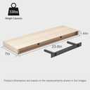 Floating Shelves for Wall, 24" Wall Mounted Shelves, Rustic Farmhouse Decor & Storage for Bathroom, Kitchen, Living Room, Dining Room, with Invisible Brackets, Set of 2, Oak, 23.6"