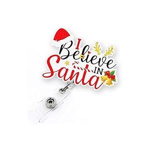 Christmas Badge Reel- Santa Badge Reel- I Believe Badge Reel