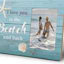 Beach Picture Frame, Coastal Beach Nautical Couple Picture Photo Frames 4x6, Beach Wedding Gifts for Women Men Beach Lover, Coastal Decor for Beach House Bedroom Trip Vacation Gifts