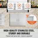 VEVOR Outdoor Kitchen Double Wall BBQ Access Door, 31W x 24H Inch Stainless Steel Flush Mount Door with Handles and Hooks for Grilling Station