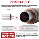LCGP 2.5" Exhaust Mufflers, 2.5'' Inlet & Outlet Universal Muffler, 20'' Overall Length Stainless Steel Resonator Straight Through Design Exhaust Tip(2.5" Intet 2.5" Outlet, 2 Pack)