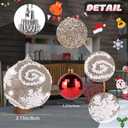 3.15" Large Christmas Ball Ornaments Shatterproof Sparkle Ornaments for Christmas Tree Large Sequin Plastic Hanging Big Tinsel Ball, 6Pcs 80mm (Champagne Gold)