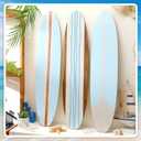 Gerrii 3 Pieces Surfboard Wall Decor 23.6" x 5.4" Preppy Beach Room Decor Aesthetic Large Wooden Cute Beachy Tropical Wall Art for Surfer Bedroom Bathroom Decorations(Blue,Stripe)