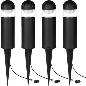 LED Landscape Bollard Pathway Light, 2W, DC 12V Low Voltage Path Lighting Outdoor Waterproof, Die-Casted Aluminum Housing for Garden Light, 3000K Warm White Pack of 4