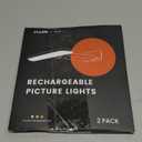 FULEN 2 Pack Picture Lights for Wall,Art Lights for Painting,Battery Operated Wall Sconce Rechargeable,LED Wall Light Cordless with Remote, Frame,Gallery,Dartboard Lights No-Drill,Black