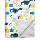 Baby Blankets for Boys, Dinosaur Super Soft Nursery Minky Blanket for Newborn Baby, Double Layer with Dotted Backing, Essentials Receiving Bed Throw Blanket Stroller Crib Shower Gifts, 30 x 40 Inch