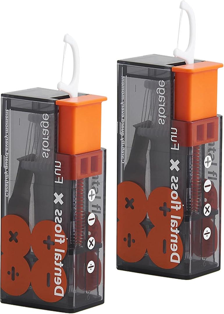 Orange Juice Box Floss Dispenser, Pack Of 4