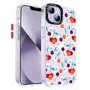 GuardCrew for iPhone 13 Case and iPhone 14 Case, [Purple Cherry] Cool Aesthetic Pattern for Women, [11FT Military-Grade Drop Tested] Slim Crystal Clear Shockproof TPU Bumper Phone Cover, 6.1"