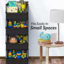 TidyFriend 4 Pack Stackable Storage Bins Open Front for Pantry Organizers and Storage, Pantry Storage for Food, Kitchen and Home Organization, Plastic Storage Bins, Dorm Room Essentials (Black)