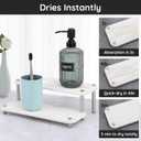 Segbeauty 2 Tier Fast Dry Diatomaceous Vanity Tray, 11x4.3in Water Absorbing Stone Drying Tray, Quick Drying Bathroom Counter Dish Soap Dispenser Rack, Kitchen Counter Sink Organizer Sponge Holder, 11" x 4.3" x 3.85" pre Owned