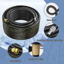 POHIR Power Washer Hose 100FT with 3/8'' Quick Connect, High Tensile Wire Braided Car Wash Water Hose with 2 Quick Connect Kits Compatible M22 14 mm, 1/4 Inch Hose for Pressure Washer, 4200 PSI