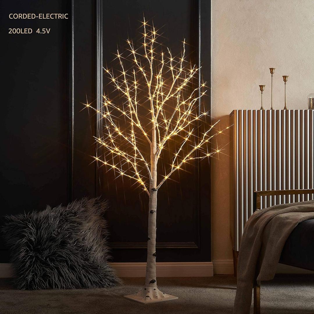 LITBLOOM Lighted Birch Twig Tree with Fairy Lights 4FT 200 LED Lights for Indoor Outdoor Home Christmas Easter Holiday Decoration