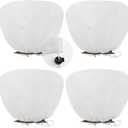 ANGAR 4 Pack Plant Covers Freeze Protection for Winter, 2.2oz/yd (23.6" X 39.4") Shrub Plant Protection Bags with Drawstring, Plant Frost Protection Covers for Outdoor Garden Rose Bush Plants, White