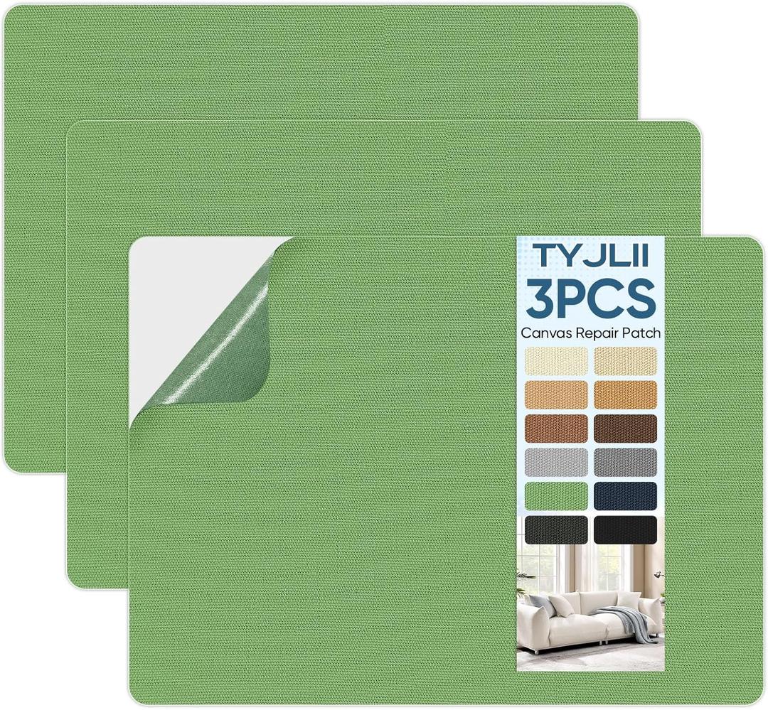 Canvas Repair PatchWaterproof Self Adhesive Fabric Patch for Tent,Boat Cover,Canopy,Umbrella,Furniture Cover,Awning,Luggage,Couch.(8.3 x 11-Green)