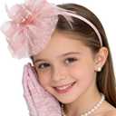 Girls Tea Party Fascinators Hats with Lace Gloves Pearl Necklace Earring Jewelry for Tea Party Wedding Accessories