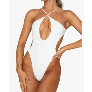 Sexy One Piece Swimsuit for Women Criss Cross Halter Neck Swimwear Cut Out Bathing Suit Thong 1 Piece Swimsuit Small