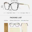 Joylook Reading Glasses for Women Trendy TR90 Blue Light Blocking Metal Frame Readers Stylish Square Cat Eye Eyewear, Tortoise Grey, 1.25x