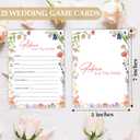 Bridal Shower Games, Wildflowers Wedding Games Card, Bridal Shower Bachelorette Engagement Party Ideas Supplies Decorations, Hilarious Advice for The Bride Game Cards for Guest, 25 Pack -09
