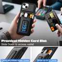 SAMONPOW for iPhone 13 Case / 14 Case Wallet with Card Holder [3 Cards] & Stand Heavy Duty Protective Shockproof Hidden Card Slot Wallet Phone Case for iPhone 13 14 for Women Men, Black