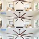 Carrefour 100 Inch Commercial HVLS Ceiling Fan with Light,No Light Option
3CCT,8 Aluminum Blades,Remote and Wall Control,6 Speed,Reversible,Timer,3‑size Downrods for Living Room,Garage & Patio,Brown