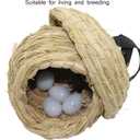 Hamiledyi Birds Nest Straw Birdhouse Natural Fiber Bird Nest Hut Cozy Resting Breeding Place with Birds Toy for Medium-Sized Parrots Conures Cockatiel,Large