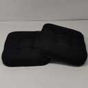 baibu Set of 2 Dining Chair Cushions, Dual-Layer Patent Design Memory Foam Kitchen Chair Cushions, Non-Slip Seat Pads with Ties, 16.5 x 16.5 x 3.5in, 2 Pack, Black