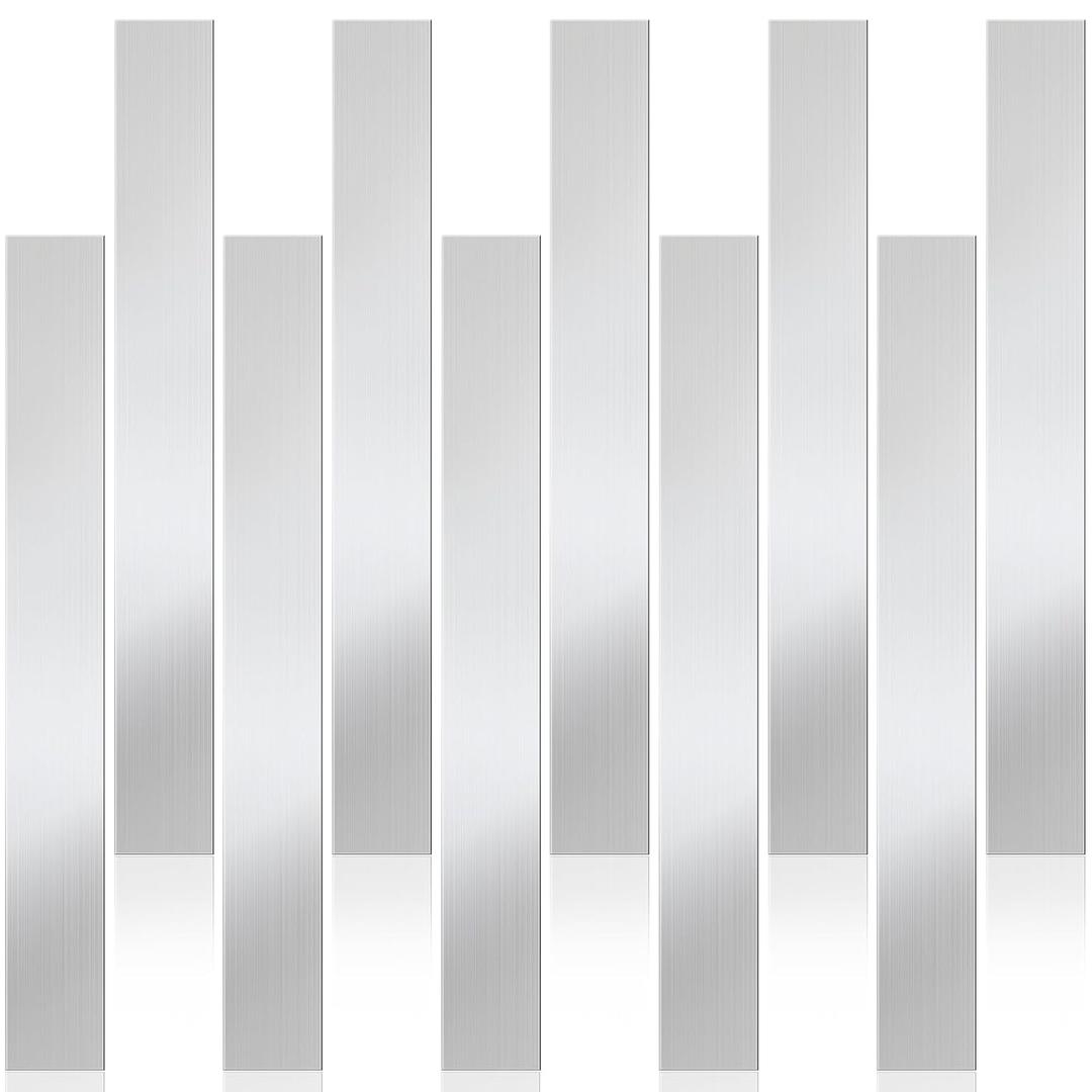 Amylove 10 Pcs Metal Strips Shim Stock Metal Sheet Shims Gap Filler Trim Strip 0.02'' Thickness(Stainless Steel,12'' Length, 1.5'' Width)