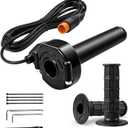 Ebike Full Twist Throttle for Macfox HappyRun Freego Heybike, 12V-72V Surron Style Throttle Grip Kit, 1.2m Cable Orange 3 Pin Waterproof Connector for Electric Dirt Bikes & Scooters