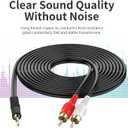 3.5mm to 2 Male RCA Cable 25FT, Stereo Audio Adapter Braided Hi-Fi Sound Auxiliary Y Splitter, Metal Shell Shielded Aux RCA Y Cord Compatible with Smartphone MP3 Tablet Speaker
