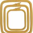 Nurge Beige 3 Pcs Set Plastic Square Embroidery Hoop, Cross Stitch Hoops, Punch Needle Hoop (3 Pcs)