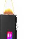 Extra Wide Flame Butane Lighters, Gravity Sensing Shake to Ignite, Adjustable Flame Size, USB-C Charging and Refillable Lighter with Safety Lock (Fuel Not Included) (Black)