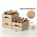 WOPITUES Wooden Crate,Wood Crates for Storage,Stackable Pantry Bins and Pantry Organizers with Handles,Pantry Baskets,Wooden Box for Pantry,Kitchen,Garden,Garage,Display, Nature Wood