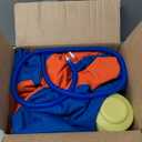 Tnoay Herding Ball for Dogs Horse with Cover | Dual Layered Herding Dog Jolly Ball for Australian Shepherds with Hand Pump | Herding Toys for Dog | Orange&Blue, 18"