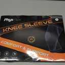 PhysFlex Knee Brace for Pain Relief - 2 Pack Knee Compression Sleeves for Men and Women - Support for Weightlifting, Gym, Workout, Volleyball - Meniscus Tear, ACL, Arthritis (Black, Small)