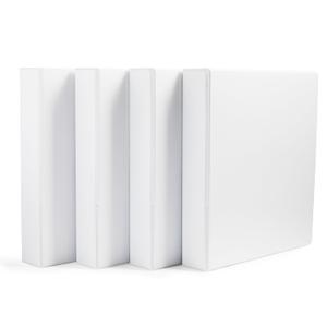Amazon Basics 3 Ring Binders, 1.5 Inch D-Ring Organizer for School, Home Office, White, 4 Pack