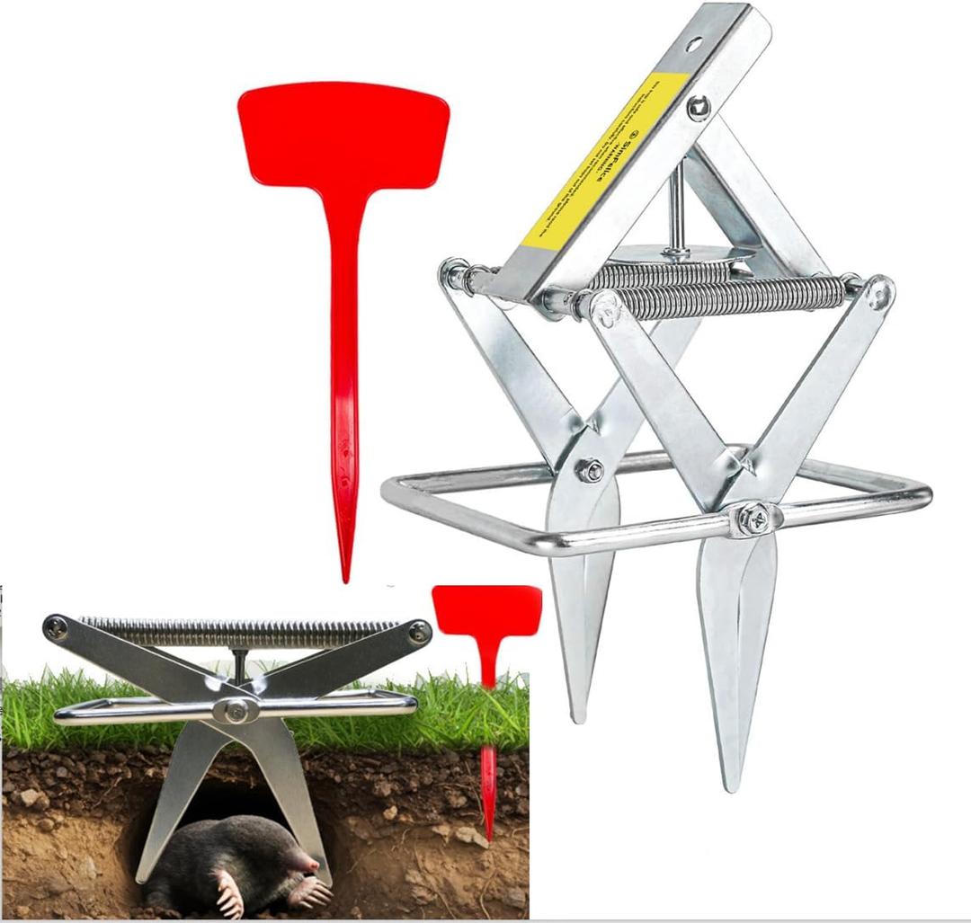Upgrade Mole Traps that Work Best Trap Scissor with Longer Spring, Durable and Reusable Easy Mole Trap for Lawn Protection 1 Pack