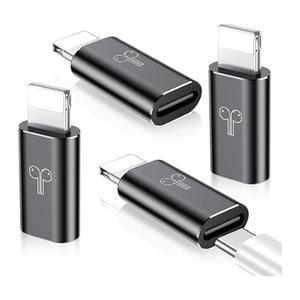 Temdan 4 Pack USB C to Lightning Adapter for iPhone 14 13 12 Pro Max/ iPad Air/ Airpods, Support Audio/ OTG, 20W PD Fast Charging, Lightning to Type C Charger Connector Cable, for iPhone 14 Accessories-Black
