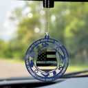 2 x Police Car Hanging Ornament, Officer Pendant for Rear View Mirror, Cop Retirement Gift, Graduation Gifts for Policeman Women Man (1)