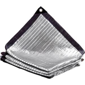 LOVE STORY 85% 6x12FT Aluminum Shade Cloth Reflective Sun Shade Cover Silver Tarp with Grommets for Car Garden Patio Kennel