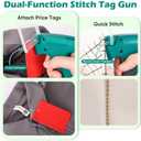 BS ONE 2-in-1 Stitch Tagging Gun for Clothing,Stitch Gun & Retail Price Tag Attacher Gun for Clothes with 6 Needles & 1000pcs 0.2" & 1000pcs 2" Barbs Fasteners