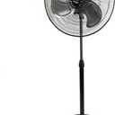 Vie Air 18 Inch Industrial Heavy Duty Pedestal Oscillating Metal Stand Fan, Black