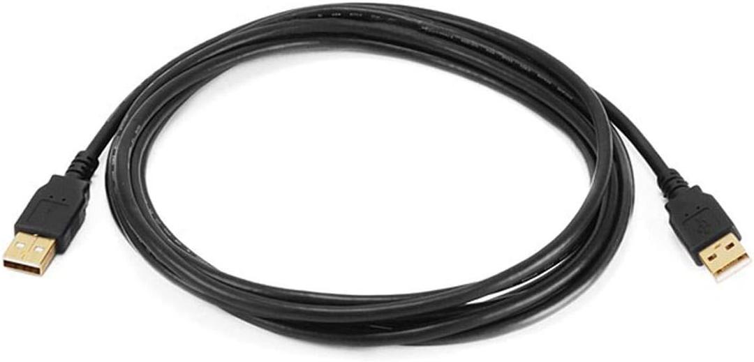 Monoprice USB 2.0 Type-A Male to Type-A Male Cable - Gold Plated, For Data Transfer Hard Drive Enclosures, Printers, Modems, Cameras and More, 28/24AWG, 10 Feet, Black