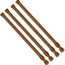 AIZESI Spring Tension Curtain Rod Short Tension Rod（Wood,28"-48"-3Pcs)