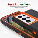 Case for Galaxy S21 Ultra, Heavy-Duty Tough Rugged Shockproof Drop Protective Cover Cases for Samsung Galaxy S21 Ultra, Black+Orange