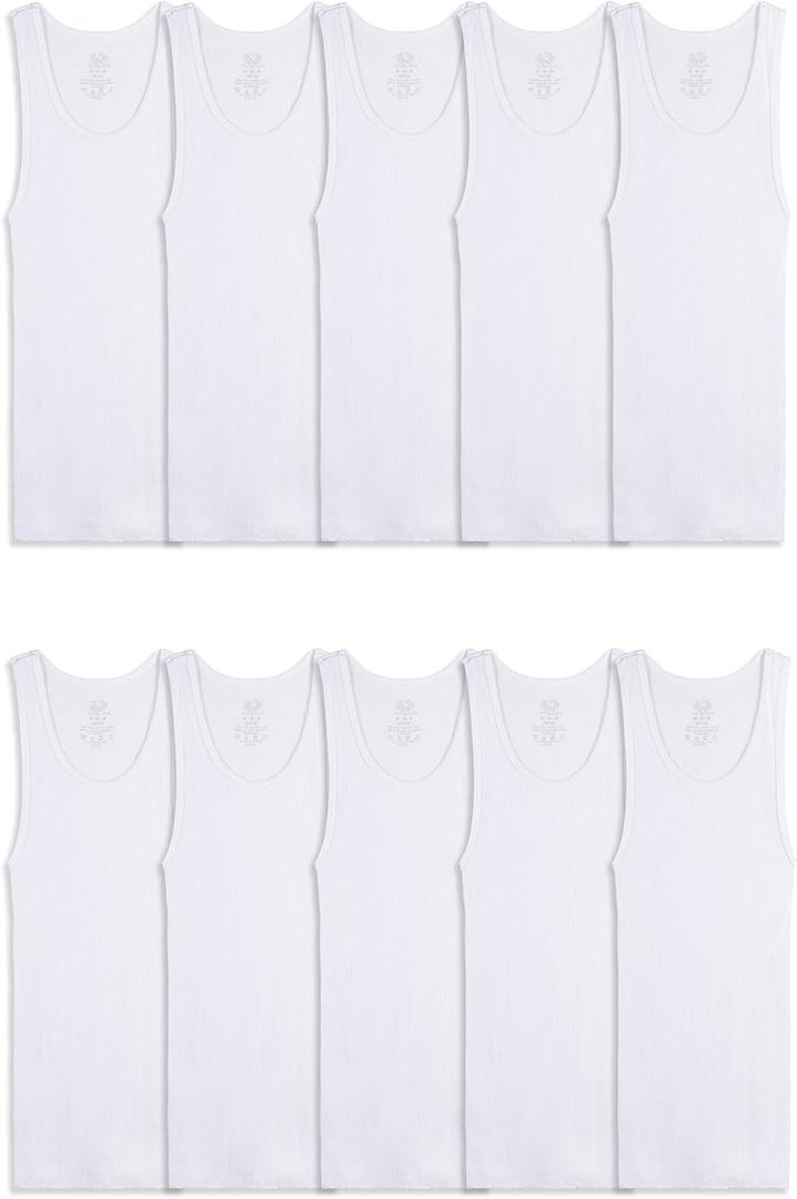 Fruit of the Loom Boys' Eversoft Cotton Undershirts, T Shirts & Tank Tops (Large)