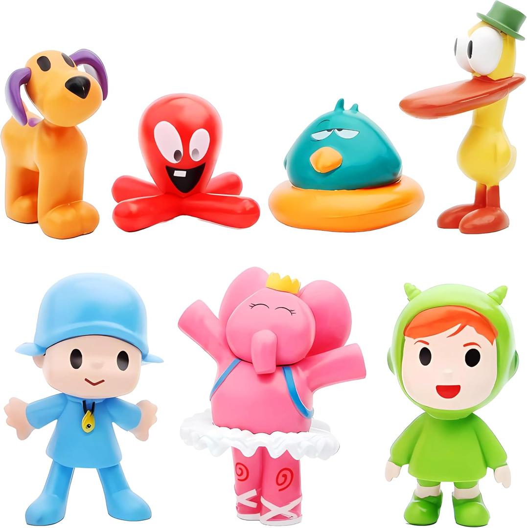 7-Piece Animated Set Featuring Loula and Elly 2.6 Inch PVC Action Figures for Collectors Display and Decor